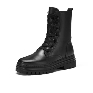 Gabor德国嘉步31721靴子 时尚加厚增高粗跟侧拉链机车靴女