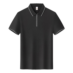 半拉链polo衫短袖工作服定制夏季4S店汽车销售翻领t恤工装印logo