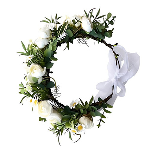 ins森林系花朵新娘花环头饰度假配饰婚纱摄影写真绿植婚礼发饰