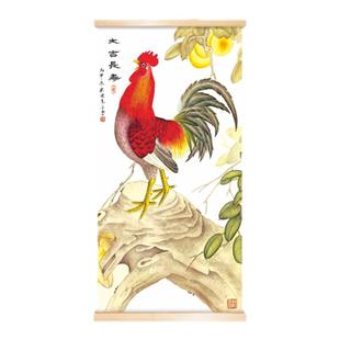 大吉图金鸡报晓雄鸡公鸡画大吉大利图鸡挂画客厅玄关新中式装饰画