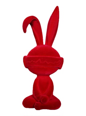 轻奢高定植绒幸运兔潮玩摆件
