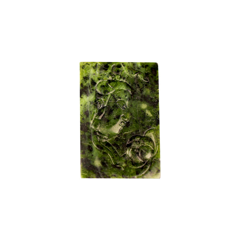 西藏药王石观音雕刻牌吊坠天然