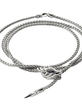 JH神龙蓝宝石多圈银手链龙头小众