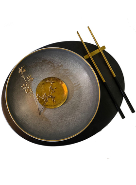 中式风组合设计师灰色套餐摆件