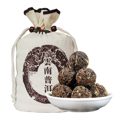 糯香糯米香龙珠熟茶小沱茶2019年云南勐海普洱茶叶8克颗熟普手工