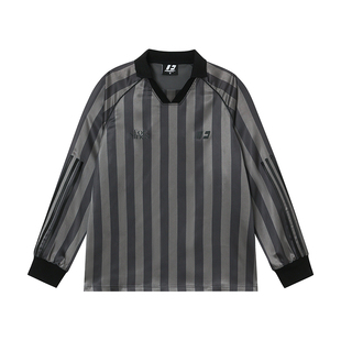 FORNINES美式blockcore条纹球衣男女潮牌春秋情侣运动足球长袖T恤