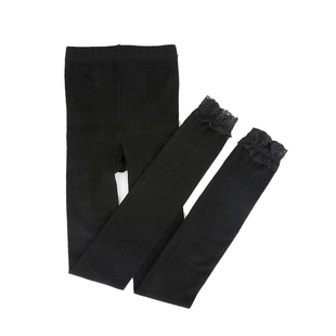 初秋女士裤袜 纯色平纹中厚显瘦打底裤保暖蕾丝花边 外穿九分裤袜