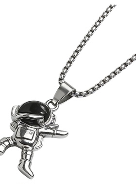 欧美嘻哈复古做旧宇航员项链