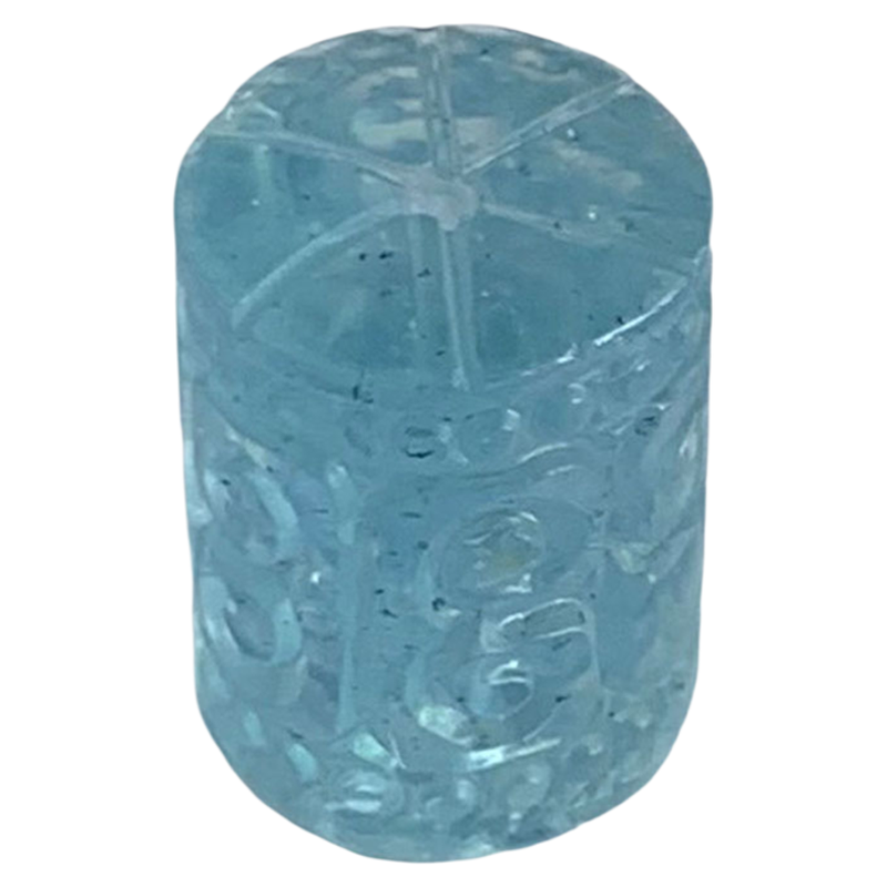 海蓝宝回纹珠雕刻路路通桶珠配珠