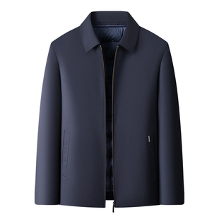 [哔叽纯羊毛/鹅绒三穿]梦特娇羽绒服男士冬款翻领羊毛夹克外套厚C