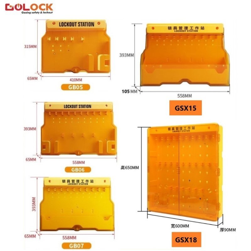 格新安全锁具工作站壁挂式标识牌箱挂锁板挂管理收纳安全塑料工业