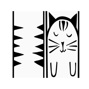 卡通猫瓷砖黑白花砖卫生间厨房浴室防滑漫画撸猫阳台简约动物现代