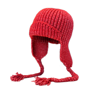 韩国柳智敏同款针织帽子女冬季加厚护耳长辫子旅行拍照保暖毛线帽