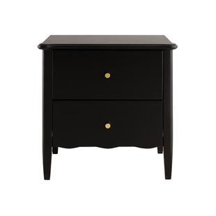 全友家居法式复古风实木床头柜卧室家用床边橡胶木收纳置物小柜子