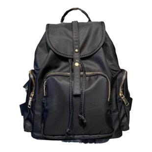 港风质感尼龙布防泼水大容量百搭女士翻盖休闲双肩包中号旅行背包