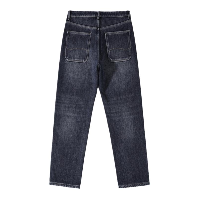 高品质复古牛仔裤男士直筒宽松大码阔腿裤秋季新款美式潮流休闲裤