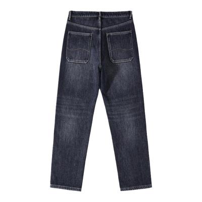 复古牛仔裤男士直筒宽松阔腿裤