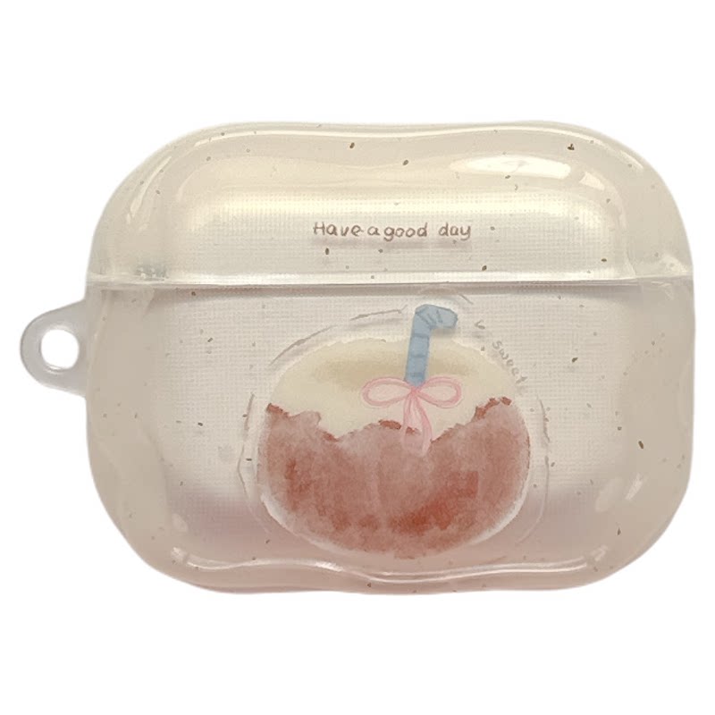MoreRex ins小众椰子雪梨带挂饰适用苹果AirPods5保护壳airpods2/3/4蓝牙无线耳机套airpodspro二三四代新款