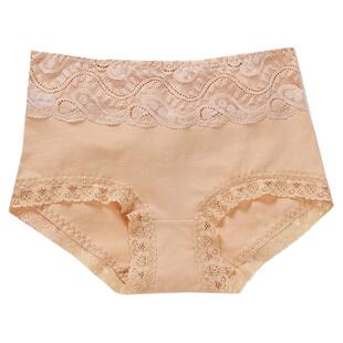 正品蝶安芬包臀细柔弹棉女士中高腰平角内裤纯棉质简约透气底裤