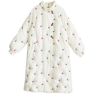 清【恰逢晚冬】复古原创小樱桃刺绣羽绒服女冬季加厚保暖精致外套