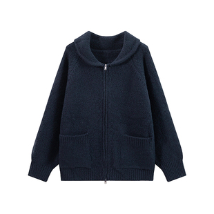 COLN当翻领拉链毛衣出现你以为它是毛衣却不知它长成了外套的厚度