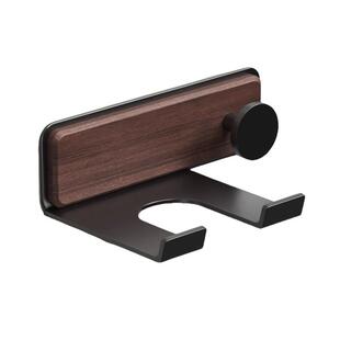 胡桃木原木吹风机支架置物架卫生间浴室洗漱台壁挂免打孔挂架适用