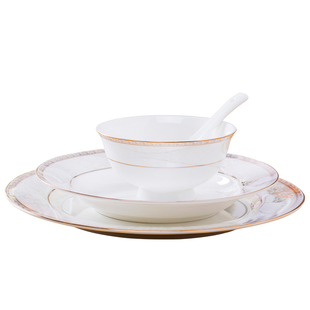 景德镇陶瓷盘子碟子碗碟套装家用2025新款饭碗欧式餐具套装高级感