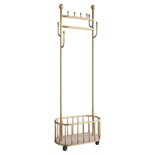 加厚加粗网红轻奢衣帽架衣架落地旋转全身镜子挂衣架带镜子一体