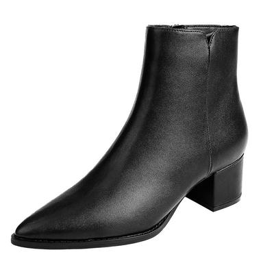 纯羊毛皮毛一体切尔西短靴女中跟