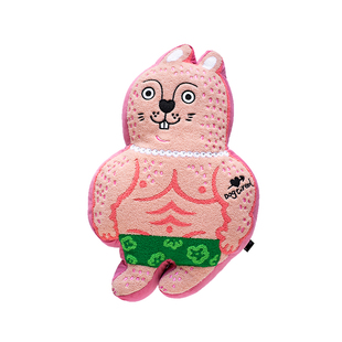 RUOYU STUDIO 原创设计可爱搞怪肌肉兔子玩偶抱枕靠垫