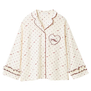 SNIDEL HOME2026春夏新品翻领波点爱心印花居家睡衣SHCT261023