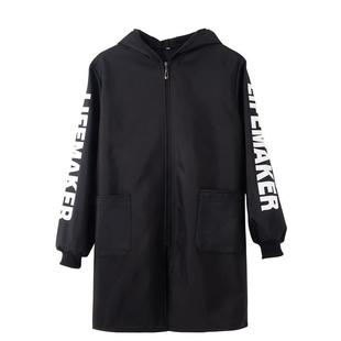 新款长袖罩衣工作服女家用厨房防水围裙加绒加厚冬季上班外套年轻