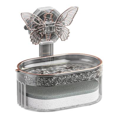 蝴蝶吸盘肥皂盒壁挂式免打孔家用高档卫生间墙上高级感沥水香皂盒