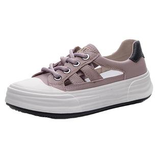 运动包头真皮凉鞋女2025新款外穿超火大码女鞋夏款41软牛皮小白鞋