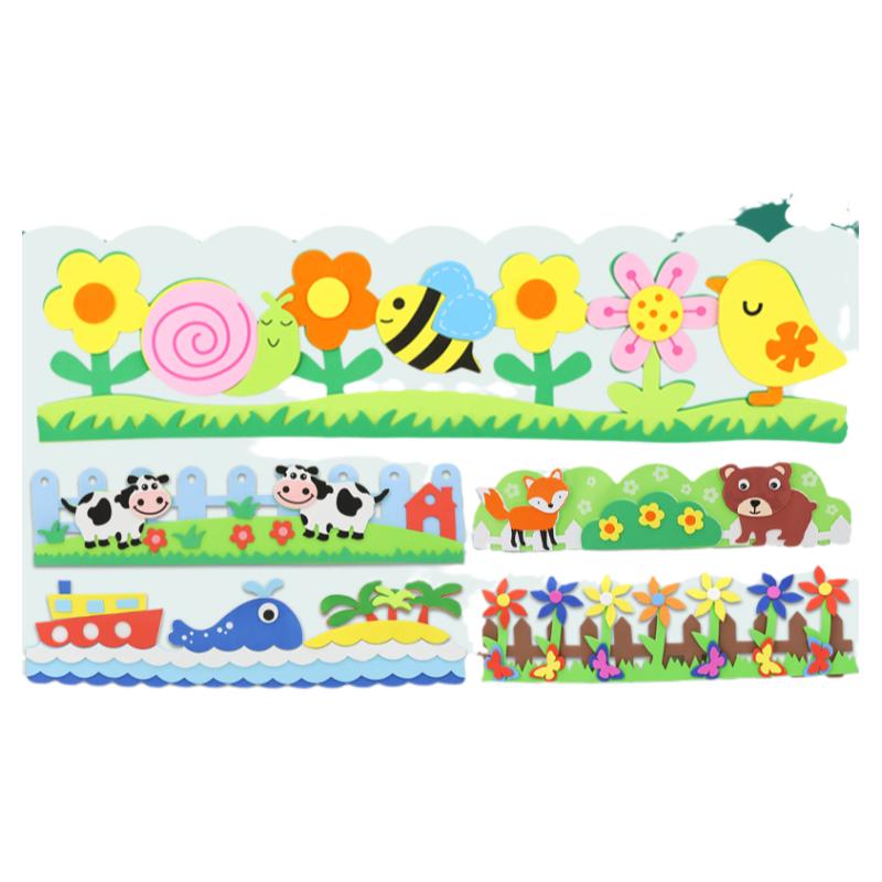小学幼儿园教室墙面环境文化黑板报布置材料花朵墙贴泡沫装饰栏杆