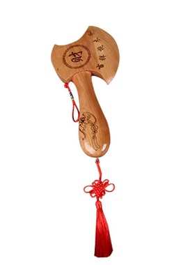 桃木斧子挂件小斧头木雕结婚坐福家居纯正搬家乔迁新居挂门口摆件