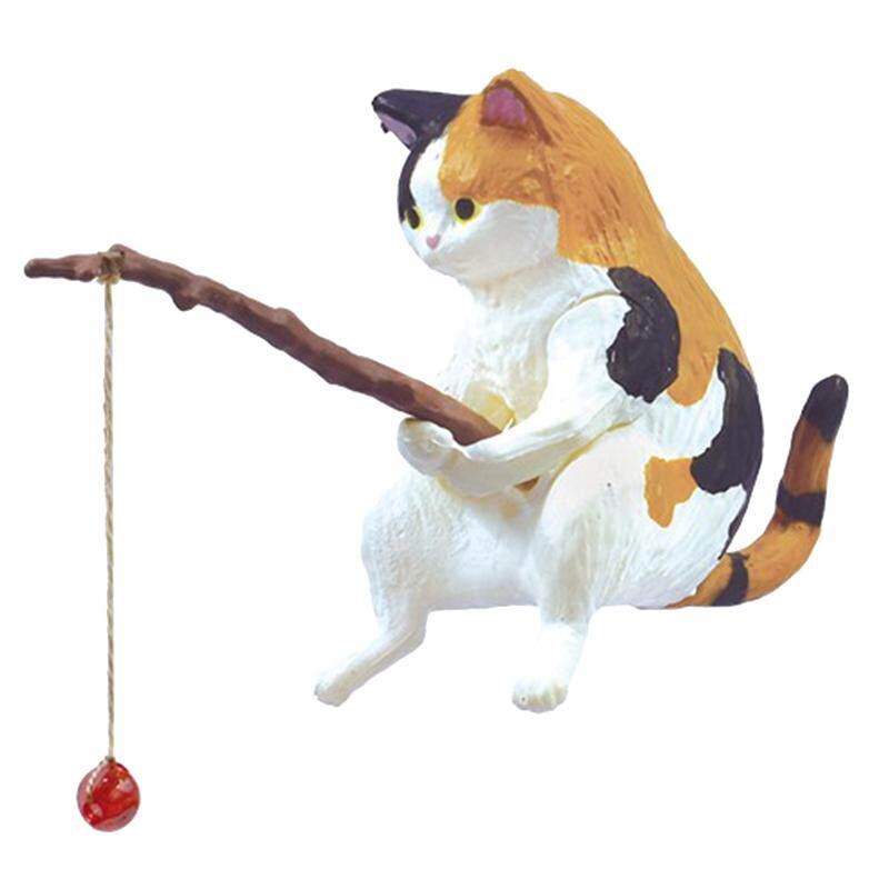 小猫钓鱼的好天气 猫们消磨时间 钓鱼猫摆件小猫钓鱼摆件日本正版