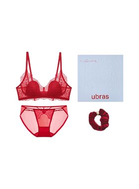 ubras蕾丝礼盒红色内衣女