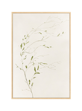 日式原木风极简绿植装饰画