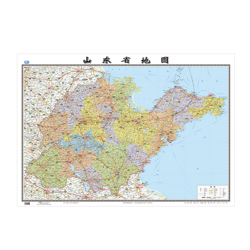 2024年全新版山东省地图大尺寸长106厘米高76厘米墙贴防水高清政区交通旅游参考地图_虎窝淘