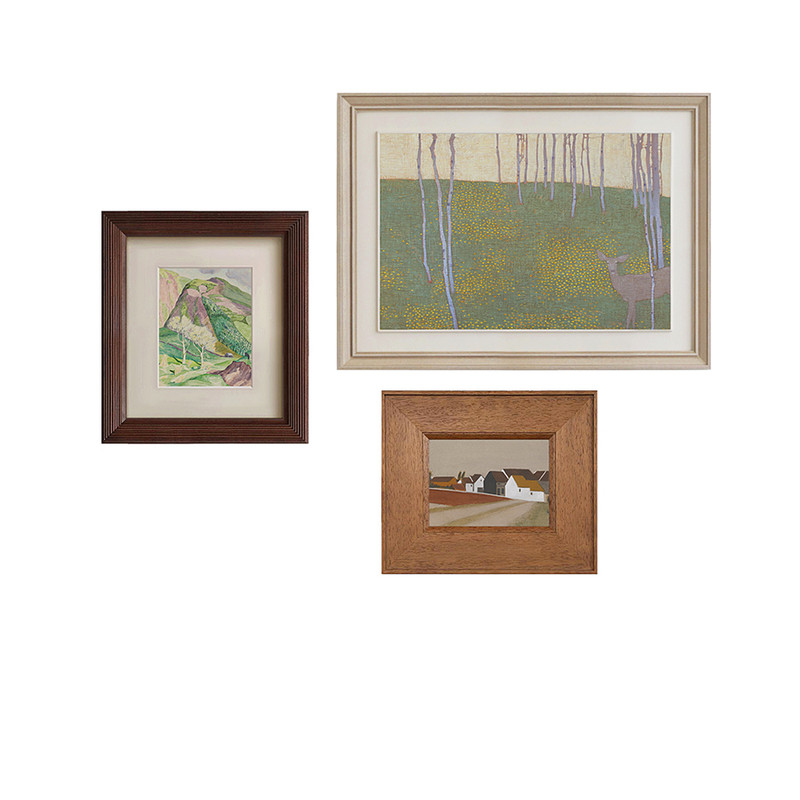 林深见鹿 稀有元素挂画中古抽象法式风景餐厅卧室客厅装饰画
