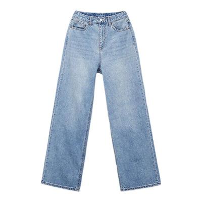 SPAO春季宽松牛仔阔腿裤