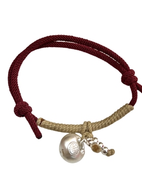 999足银红绳编织新中式国风手绳