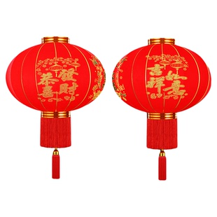 灯笼挂饰大门口一对带灯春节红灯笼挂饰过年户外风吊阳台新款宫灯