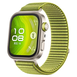 适用华为watch fit4手表带FIT 4pro原野山地纹编织尼龙腕带智能FIT3专用接口回环表链运动透气男女款春夏替换