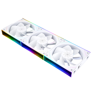 利民TL-M12QRW X3白色无限镜ARGB反向风扇无线拼接12CM积木风扇