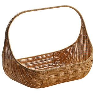 手提篮购物篮野餐篮塑料藤编织大号水果送礼品篮轻奢花店婚礼花篮