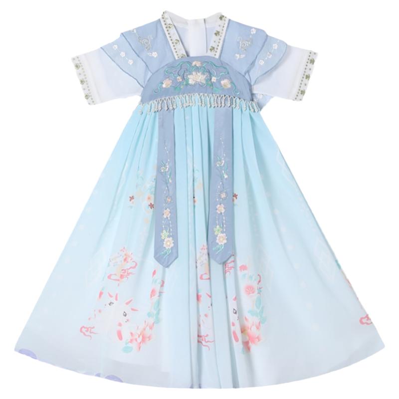 女童连衣裙夏季2025新款儿童夏装汉服女孩洋气公主裙童装夏天裙子