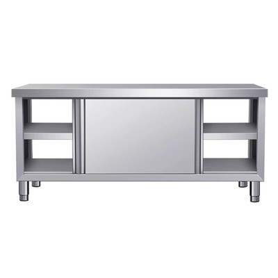 304整体焊接1.5特厚不锈钢拉门工作台厨房橱柜操作台厨房酒店放碗