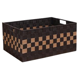 收纳筐编织零食收纳箱玩具衣服杂物家用收纳篮带盖储物收纳盒定制